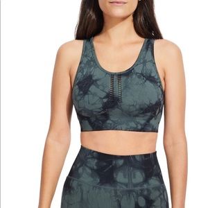 SoulCycle Interval Sports Bra In Urban Chic / Black Tie Dye